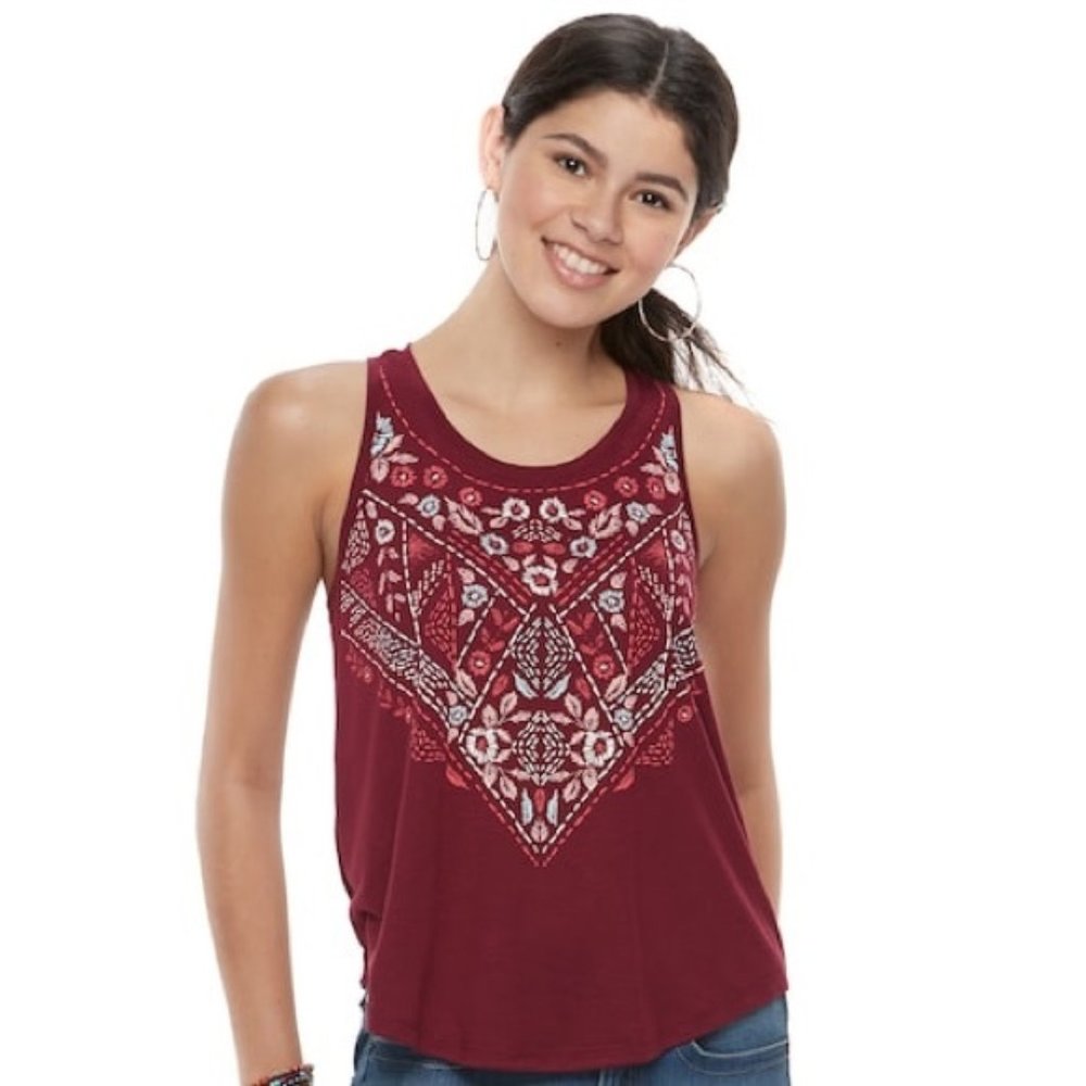 Mudd Burgundy Weekend Tank Top